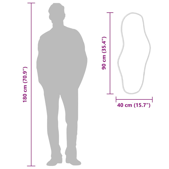 Specchio da Parete-Specchio a Muro-Specchio Decorativo Argento 90x40 cm