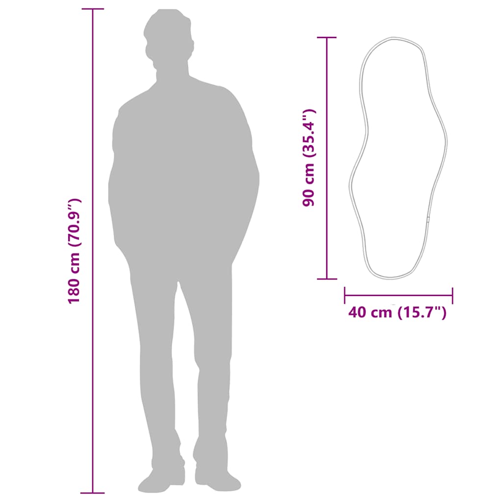 Specchio da Parete Argento 90x40 cm 348257