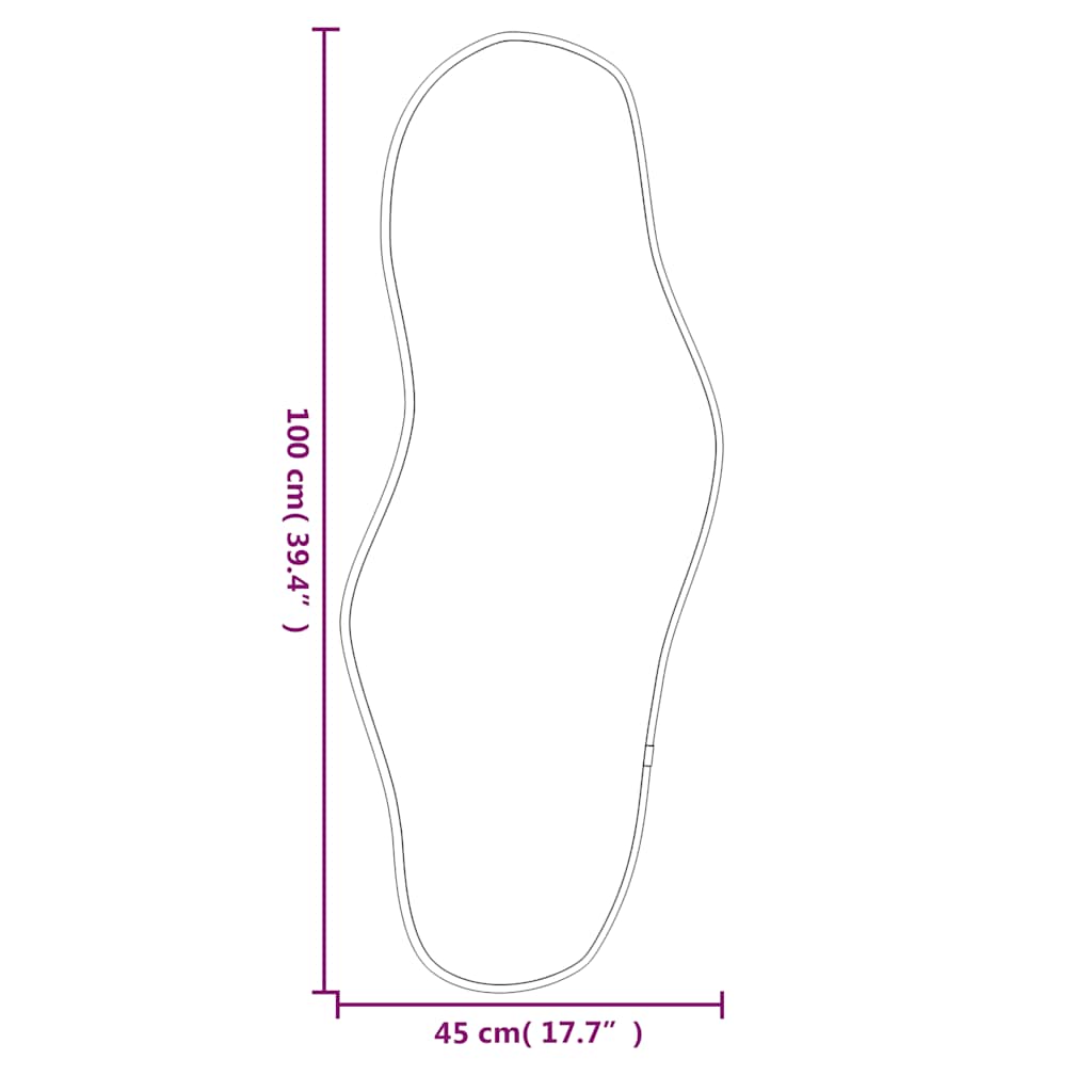 Specchio da Parete-Specchio a Muro-Specchio Decorativo Argento 100x45 cm