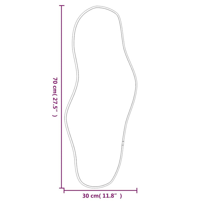 vidaXL Specchio da Parete Dorato 70x30 cm