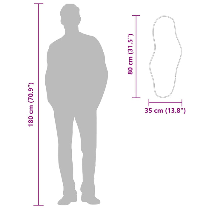 Specchio da Parete Dorato 80x35 cm