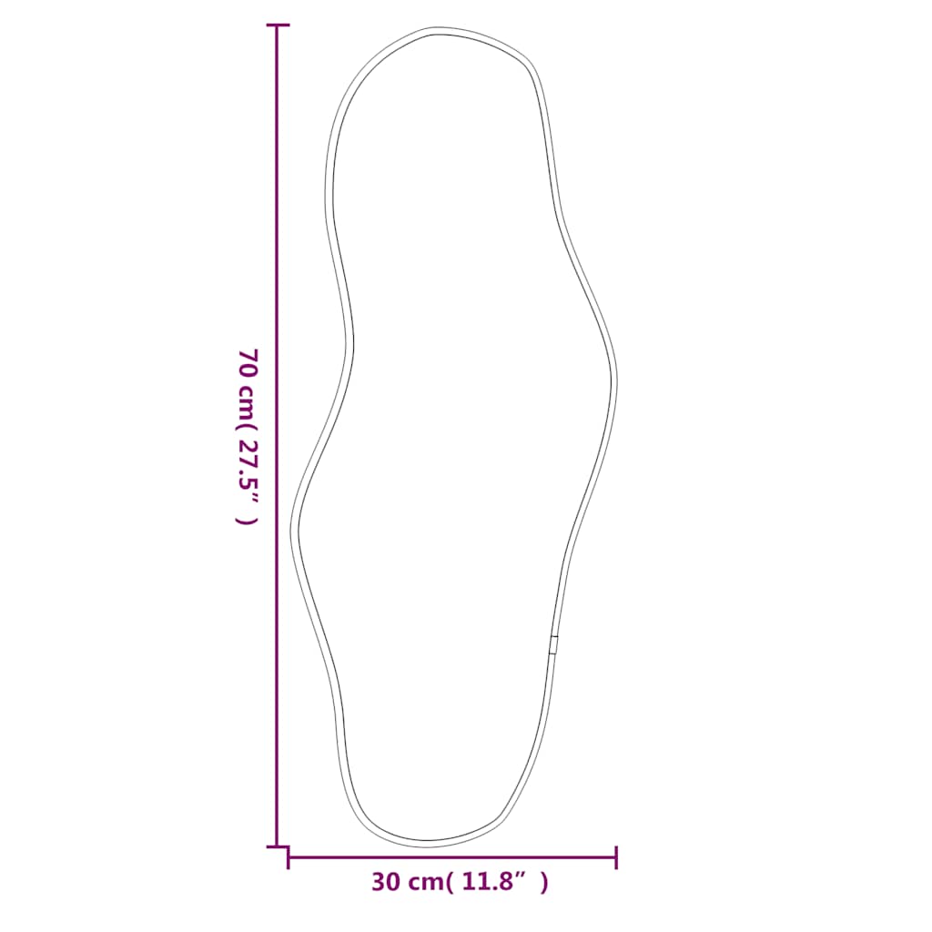 vidaXL Specchio da Parete Nero 70x30 cm