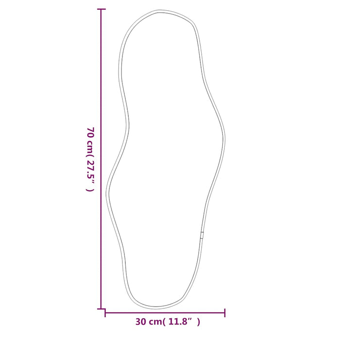 Specchio da Parete-Specchio a Muro-Specchio Decorativo Nero 70x30 cm