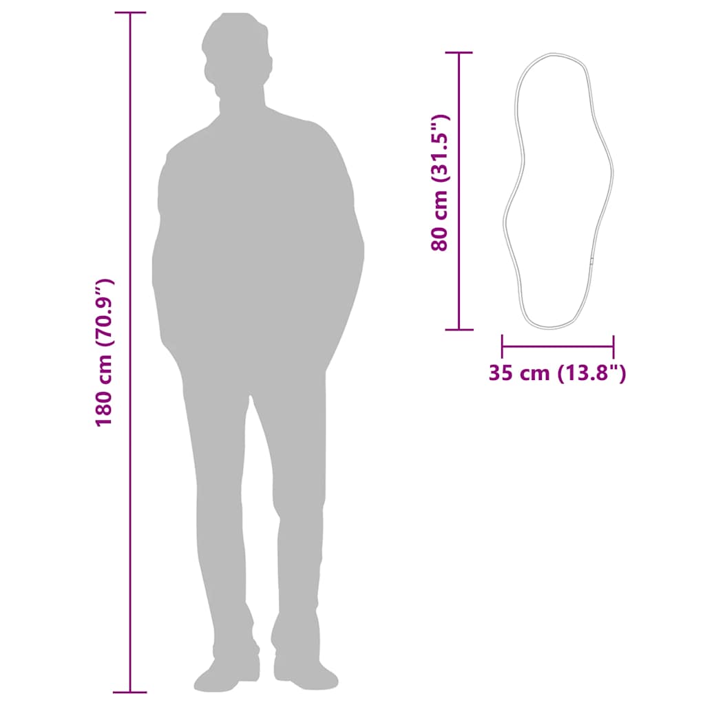 Specchio da Parete-Specchio a Muro-Specchio Decorativo Nero 80x35 cm