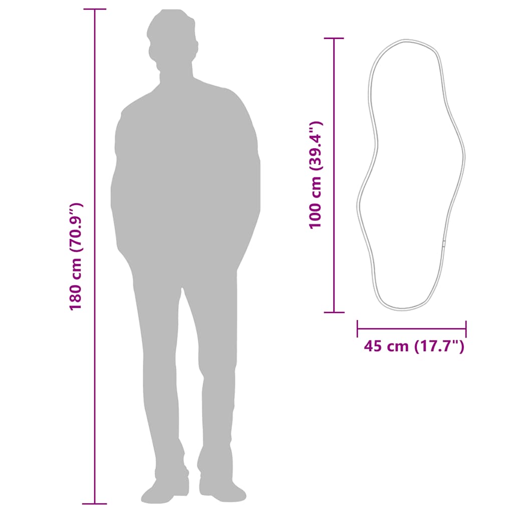 Specchio da Parete Nero 100x45 cm