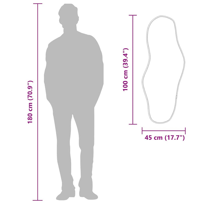 Specchio da Parete-Specchio a muro Nero 100x45 cm