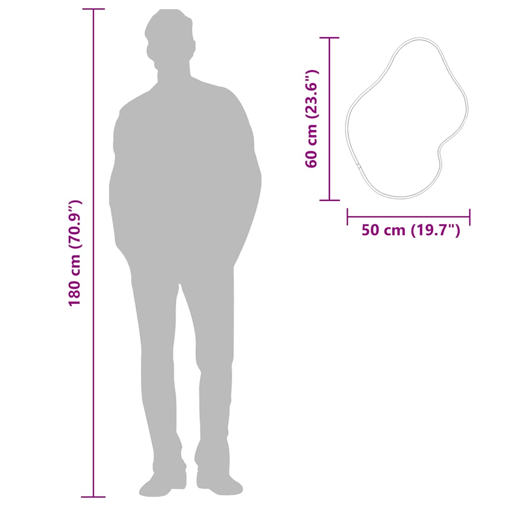 Specchio da Parete Argento 60x50 cm