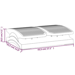 Poggiapiedi Nero 43,5x32,5x10,5 cm