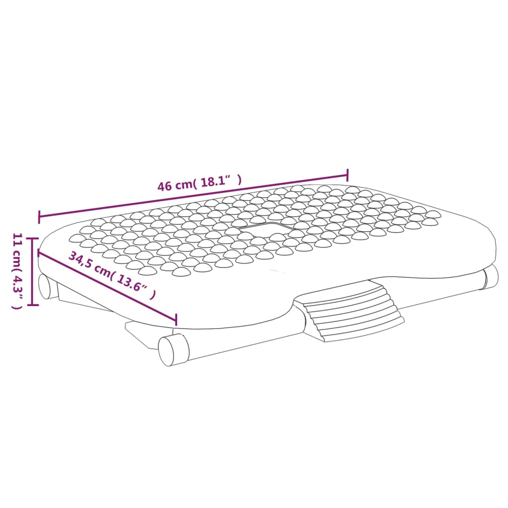 Poggiapiedi Nero 46x34,5x11 cm 51730