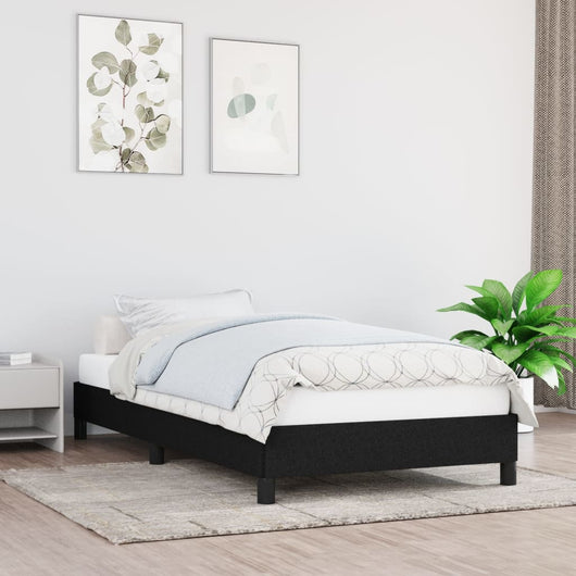 Giroletto senza Materasso-Struttura Letto Nero 90x200 cm in Tessuto 372831