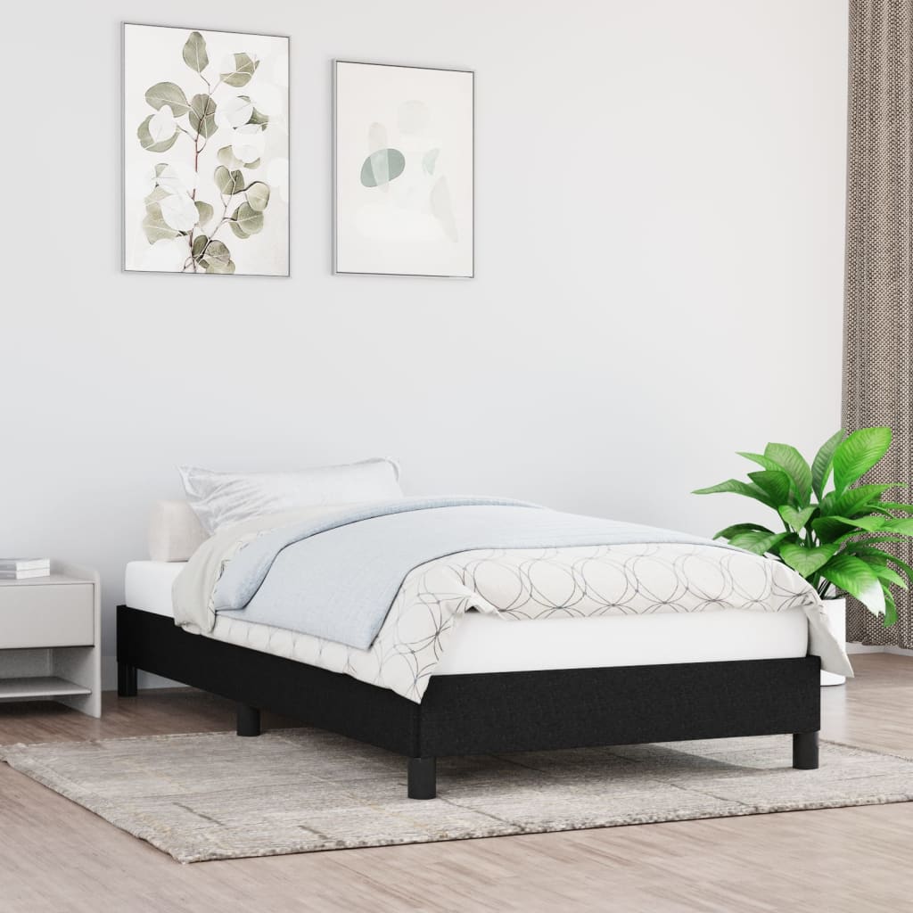 Giroletto senza Materasso-Struttura Letto Nero 100x200 cm in Tessuto 830355