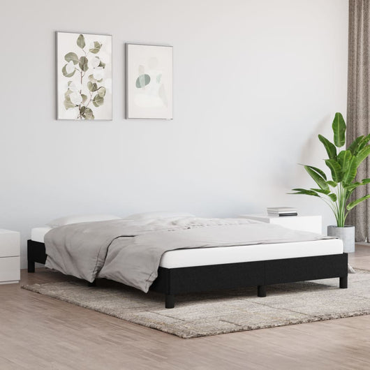 Giroletto senza Materasso-Struttura Letto Nero 140x190 cm in Tessuto 691155