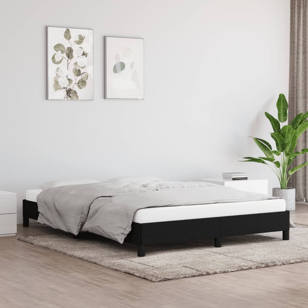 Giroletto senza Materasso-Struttura Letto Nero 140x200 cm in Tessuto 825496