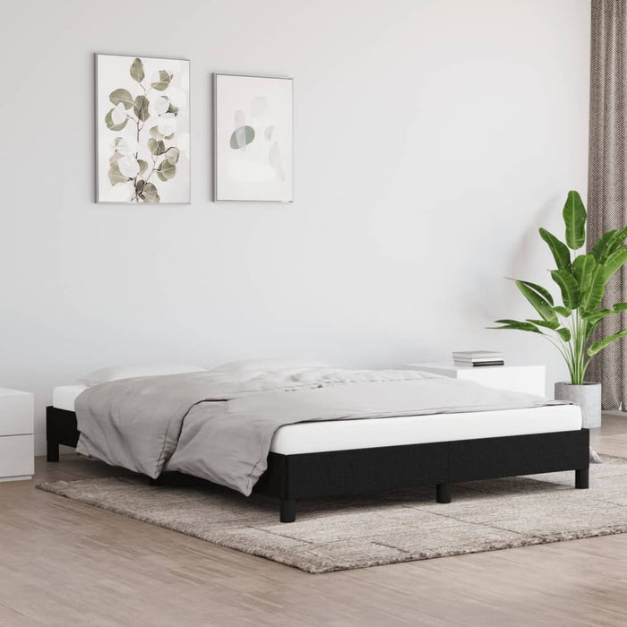 Giroletto senza Materasso-Struttura Letto Nero 140x200 cm in Tessuto 825496