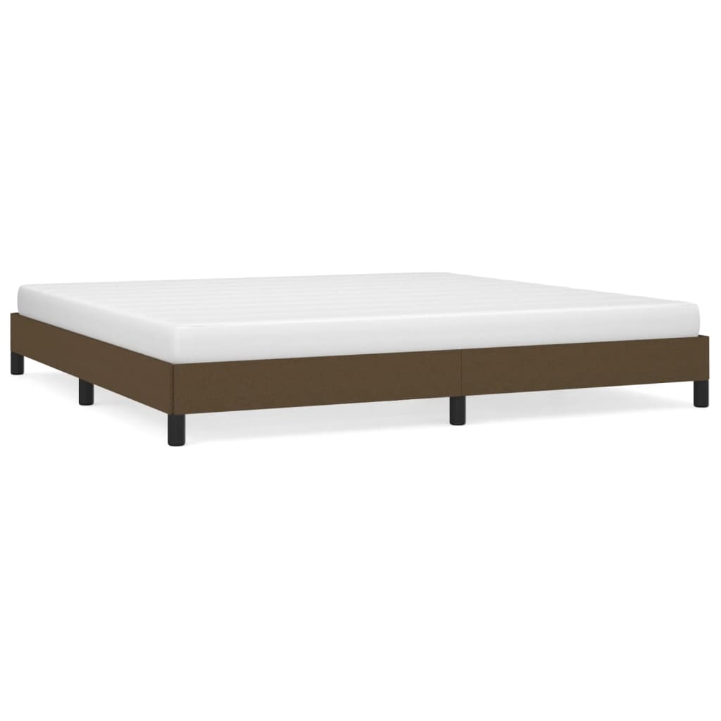 Giroletto senza Materasso-Struttura Letto Marrone Scuro 200x200 cm in Tessuto 178519