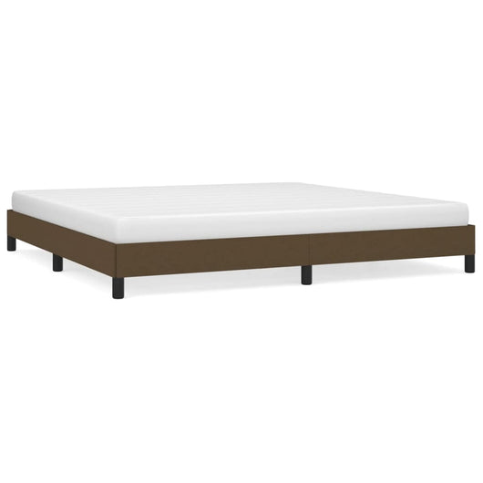 Giroletto senza Materasso-Struttura Letto Marrone Scuro 200x200 cm in Tessuto 178519