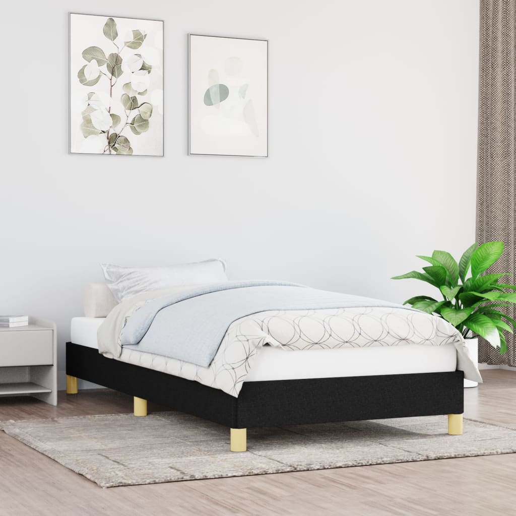 Giroletto senza Materasso-Struttura Letto Nero 100x200 cm in Tessuto 929991
