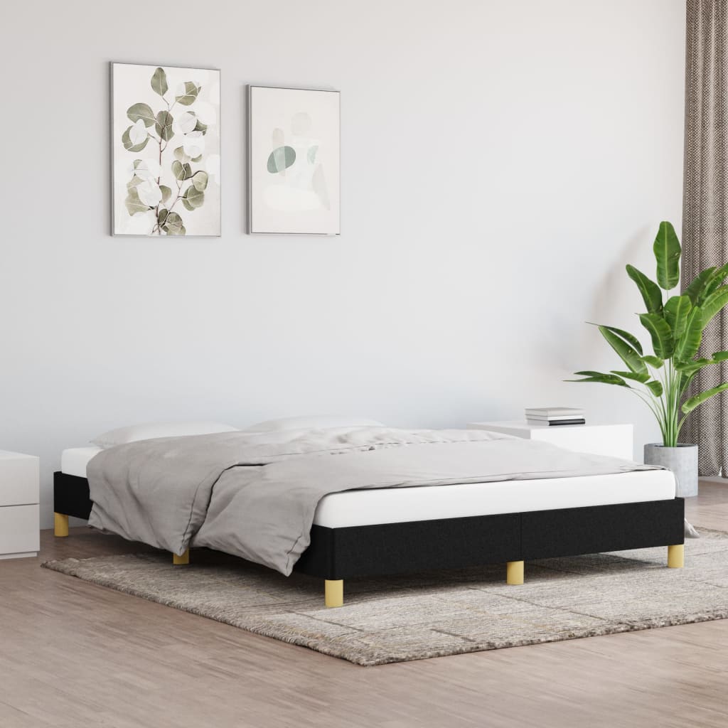 Giroletto senza Materasso-Struttura Letto Nero 140x190 cm in Tessuto 661987