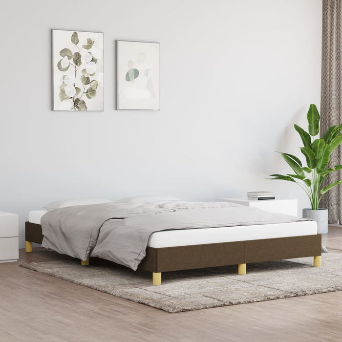 Giroletto senza Materasso-Struttura Letto Marrone Scuro 140x190 cm Tessuto 941812