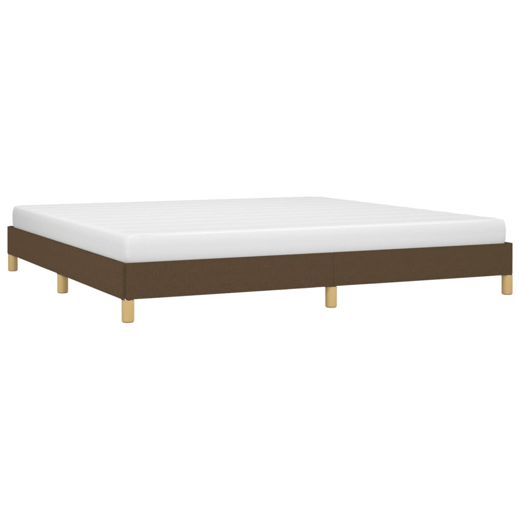 Giroletto senza Materasso-Struttura Letto Marrone Scuro 200x200 cm in Tessuto 611656