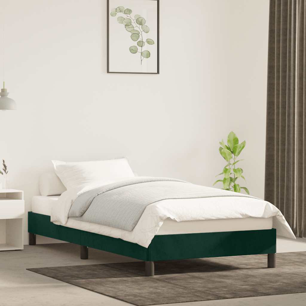 Giroletto senza Materasso-Struttura Letto Verde Scuro 80x200 cm in Velluto 279002