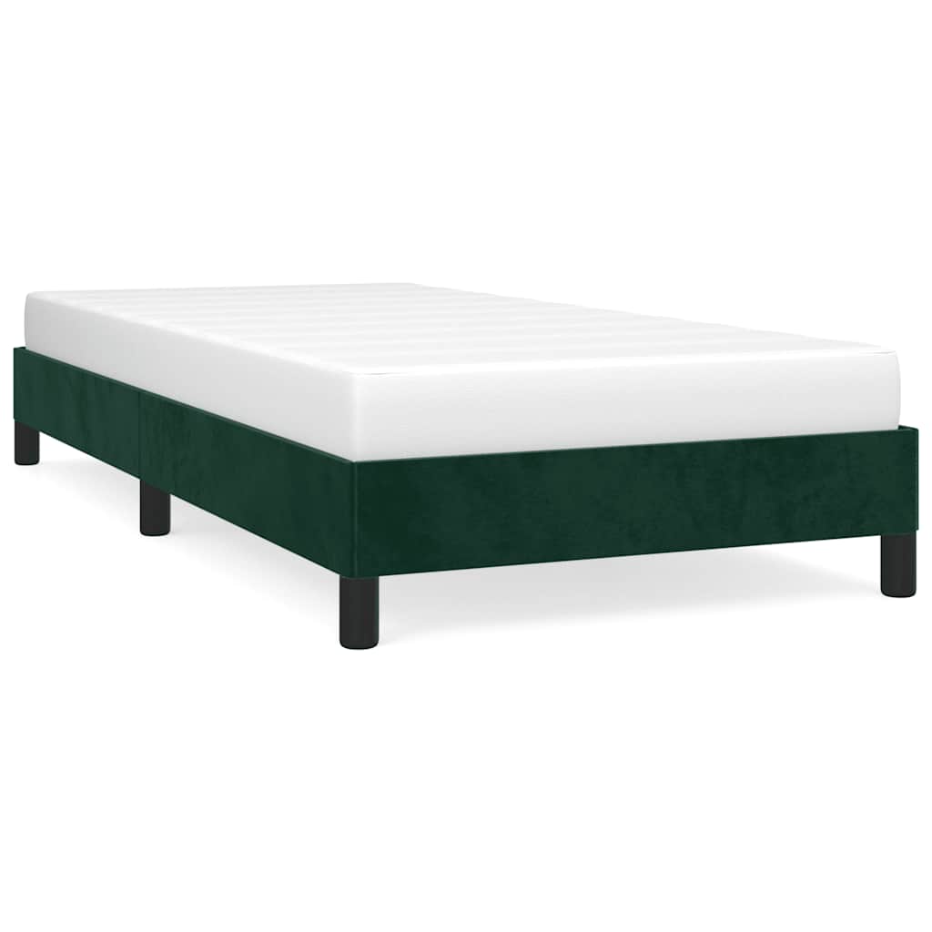 Giroletto senza Materasso-Struttura Letto Verde Scuro 90x190 cm in Velluto 722919