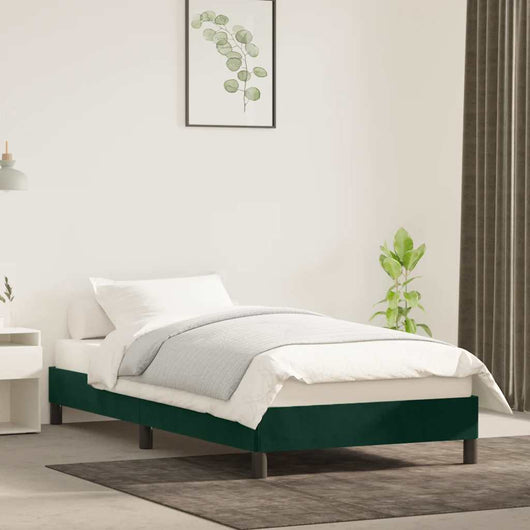 Giroletto senza Materasso-Struttura Letto Verde Scuro 90x190 cm in Velluto 722919