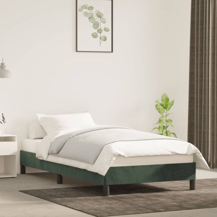 Giroletto senza Materasso-Struttura Letto Verde Scuro 90x200 cm in Velluto 722103
