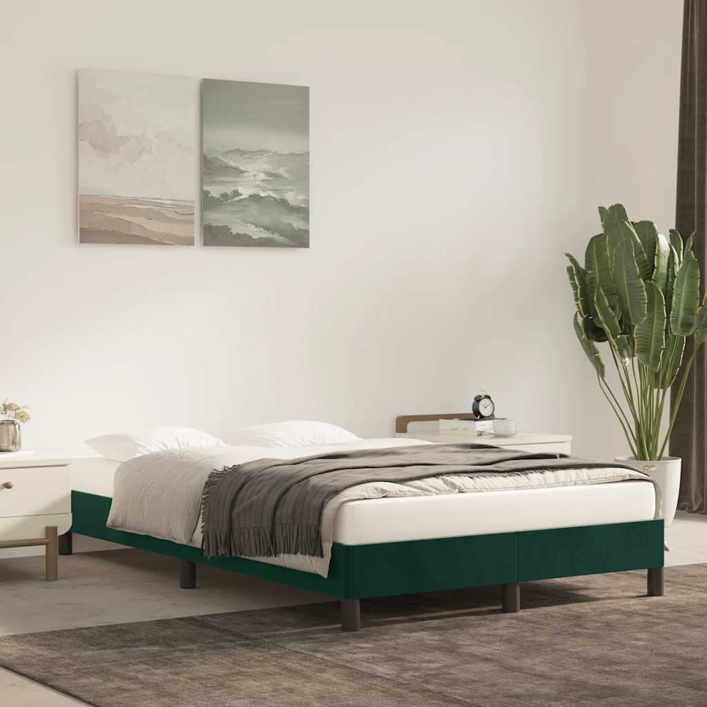 Giroletto senza Materasso-Struttura Letto Verde Scuro 120x200 cm in Velluto 586352