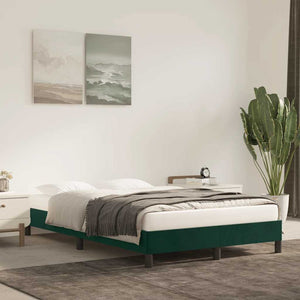 Giroletto senza Materasso-Struttura Letto Verde Scuro 120x200 cm in Velluto 586352