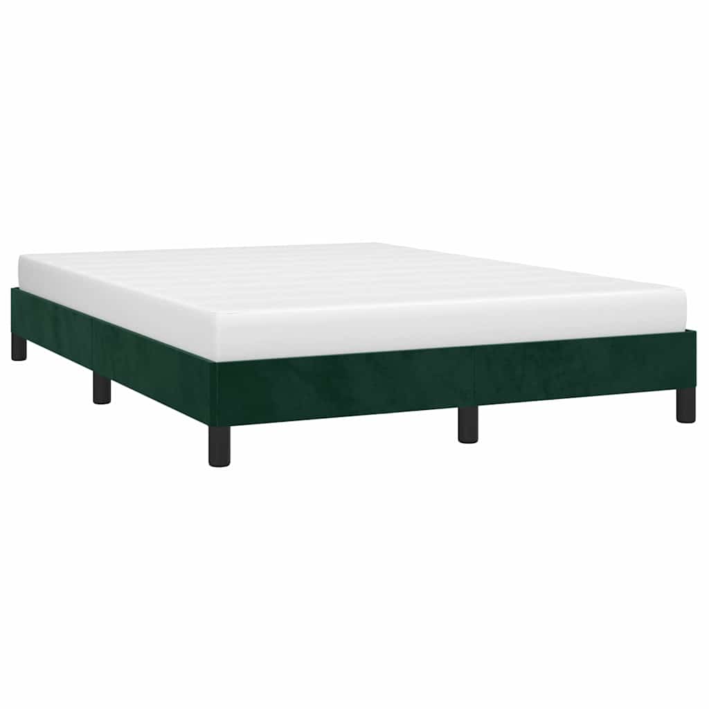 Giroletto senza Materasso-Struttura Letto Verde Scuro 140x190 cm in Velluto 515159
