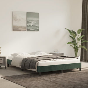 Giroletto senza Materasso-Struttura Letto Verde Scuro 140x190 cm in Velluto 515159
