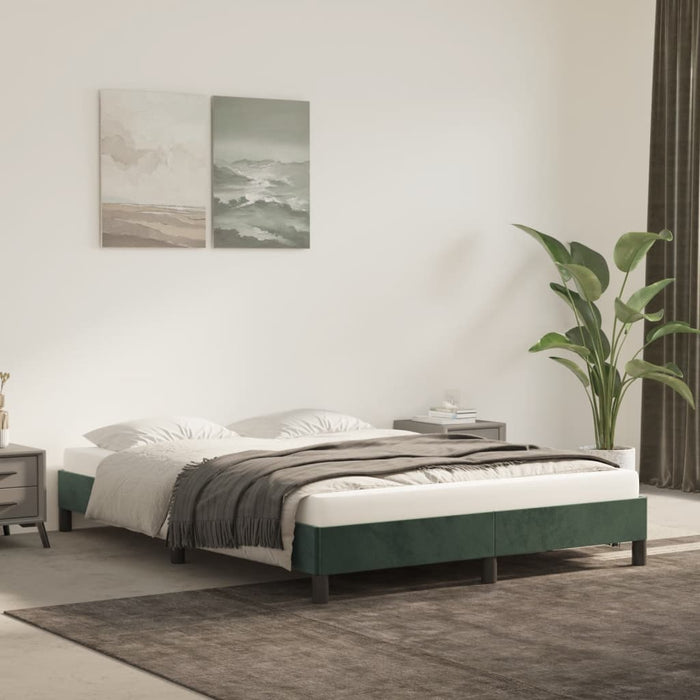 Giroletto senza Materasso-Struttura Letto Verde Scuro 140x190 cm in Velluto 515159
