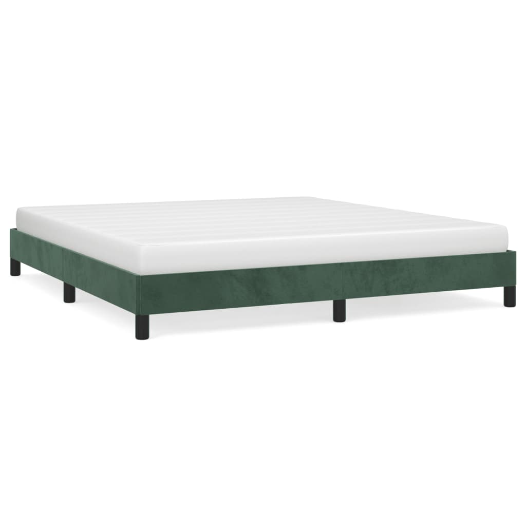 Giroletto senza Materasso-Struttura Letto Verde Scuro 160x200 cm in Velluto 284870