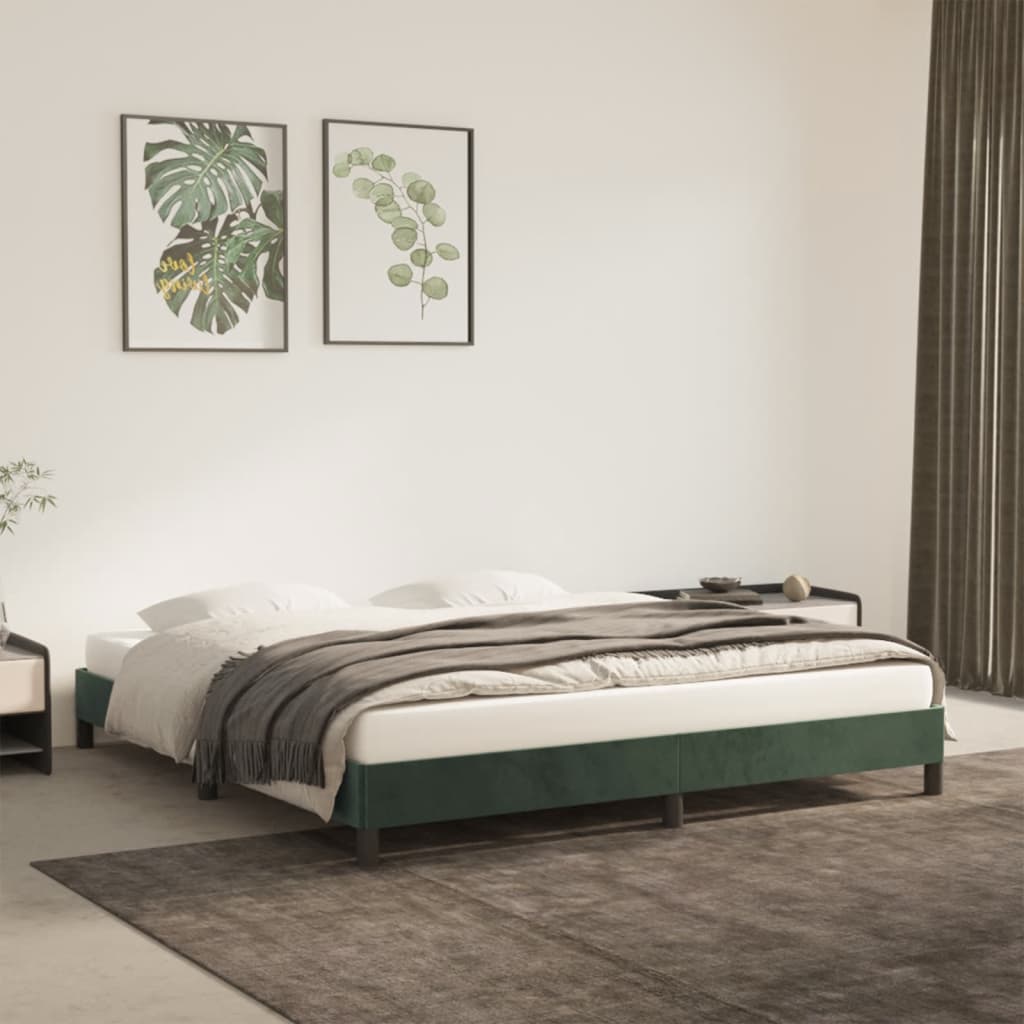 Giroletto senza Materasso-Struttura Letto Verde Scuro 180x200 cm in Velluto 238105