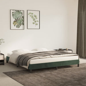 Giroletto senza Materasso-Struttura Letto Verde Scuro 180x200 cm in Velluto 238105