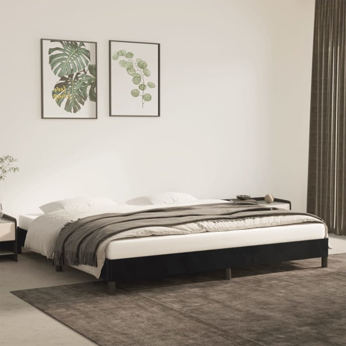 Giroletto senza Materasso-Struttura Letto Nero 200x200 cm in Velluto 650607