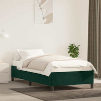 Giroletto senza Materasso-Struttura Letto Verde Scuro 90x190 cm in Velluto 222946