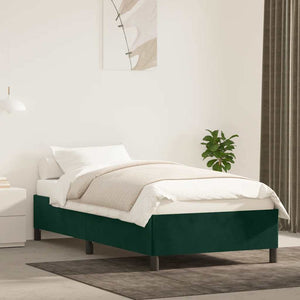 Giroletto senza Materasso-Struttura Letto Verde Scuro 90x190 cm in Velluto 222946