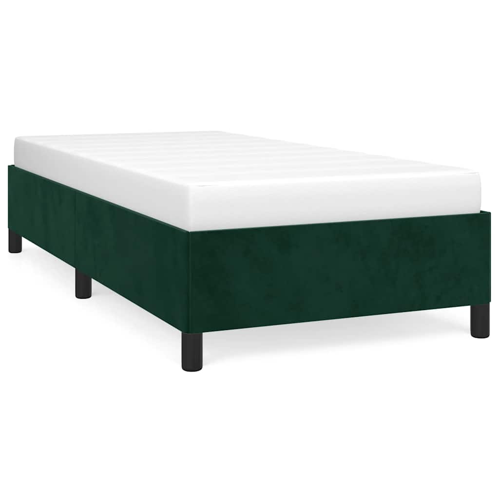 Giroletto senza Materasso-Struttura Letto Verde Scuro 90x200 cm in Velluto 899776