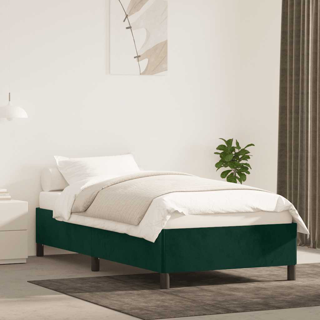 Giroletto senza Materasso-Struttura Letto Verde Scuro 100x200 cm in Velluto 340775