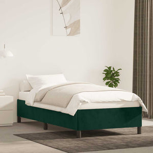 Giroletto senza Materasso-Struttura Letto Verde Scuro 100x200 cm in Velluto 340775