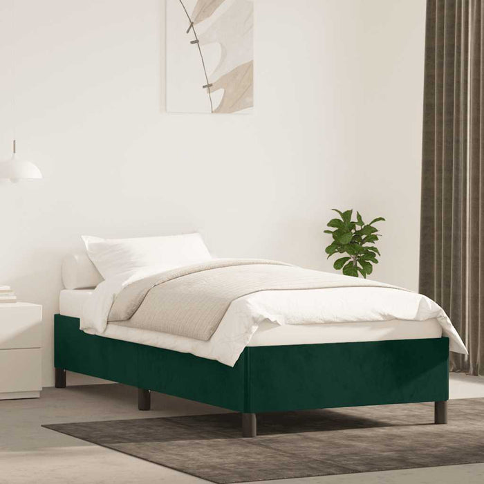 Giroletto senza Materasso-Struttura Letto Verde Scuro 100x200 cm in Velluto 340775