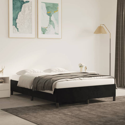 Giroletto senza Materasso-Struttura Letto Nero 140x190 cm in Velluto 394237