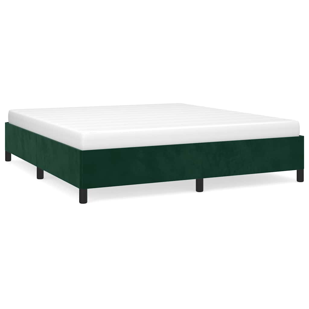 Giroletto senza Materasso-Struttura Letto Verde Scuro 160x200 cm in Velluto 643377