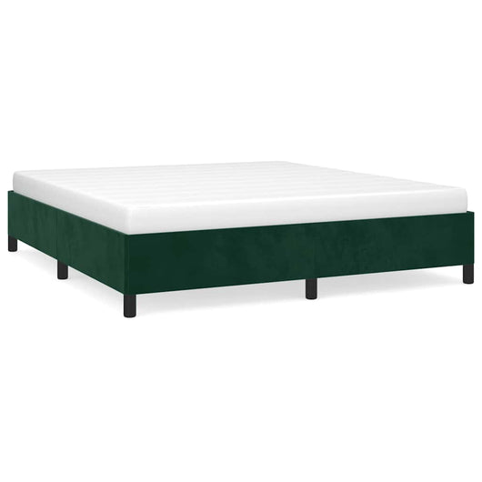 Giroletto senza Materasso-Struttura Letto Verde Scuro 160x200 cm in Velluto 643377