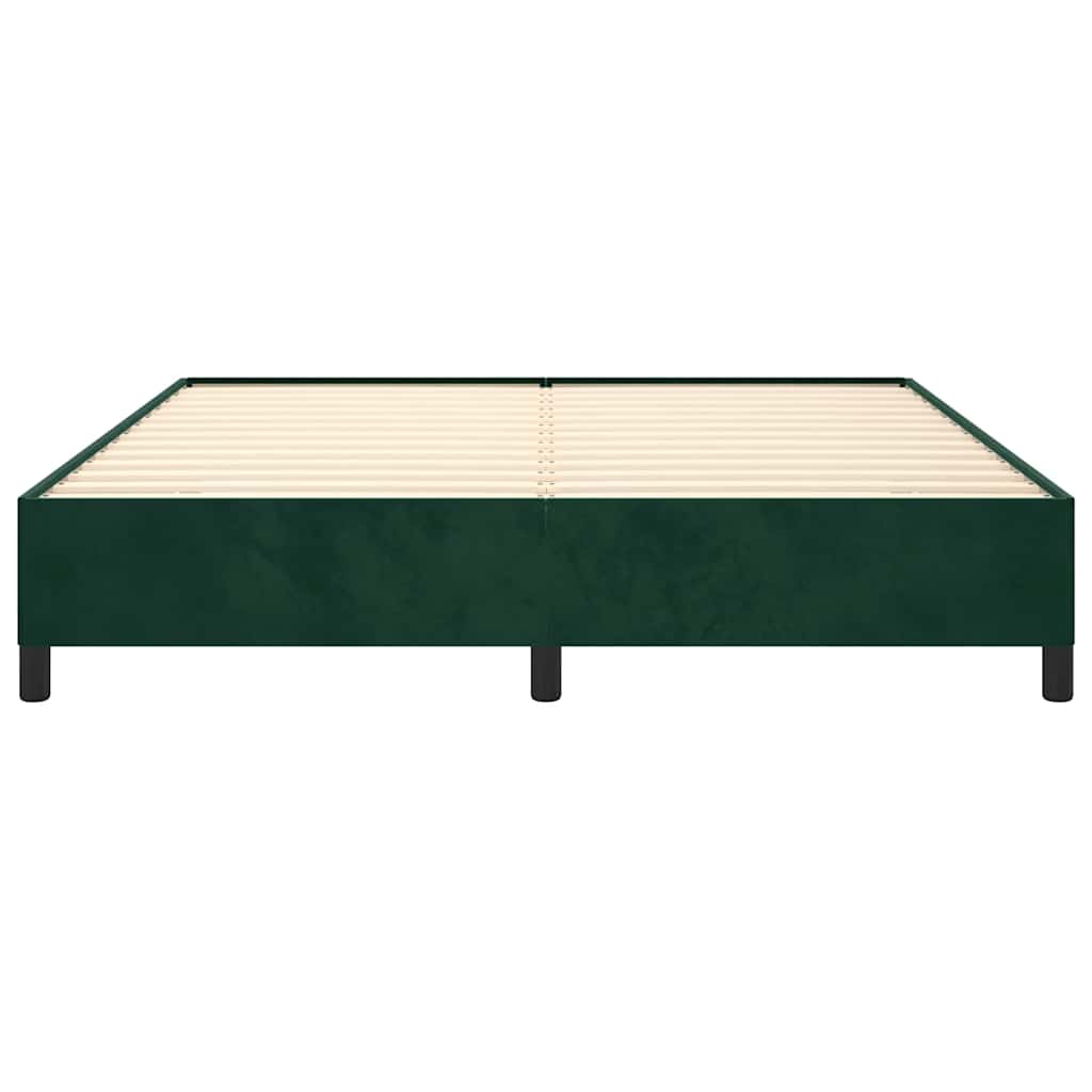 Giroletto senza Materasso-Struttura Letto Verde Scuro 160x200 cm in Velluto 643377