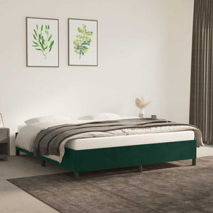 Giroletto senza Materasso-Struttura Letto Verde Scuro 180x200 cm in Velluto 523026