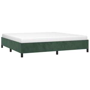 Giroletto senza Materasso-Struttura Letto Verde Scuro 200x200 cm in Velluto 832341