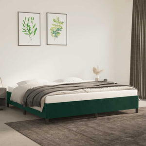 Giroletto senza Materasso-Struttura Letto Verde Scuro 200x200 cm in Velluto 832341